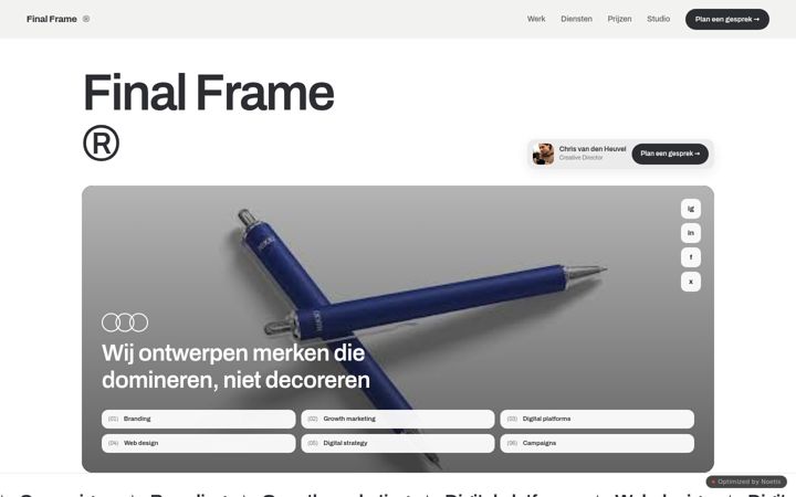 Screenshot of finalframe.nl