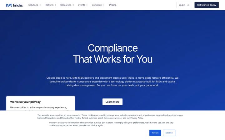 Screenshot of finalis.com