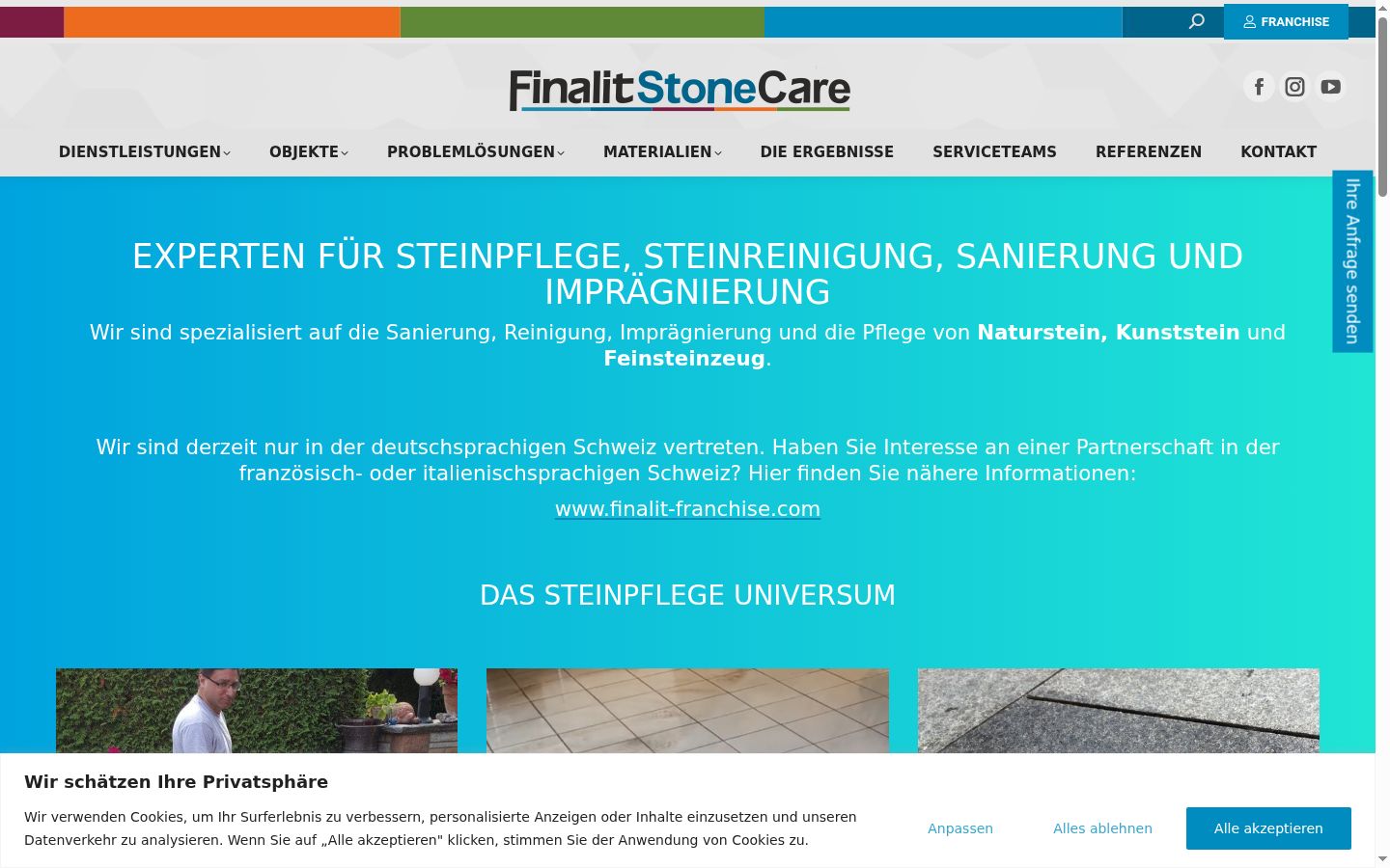Screenshot del banner di consenso mostrato prima di qualsiasi interazione