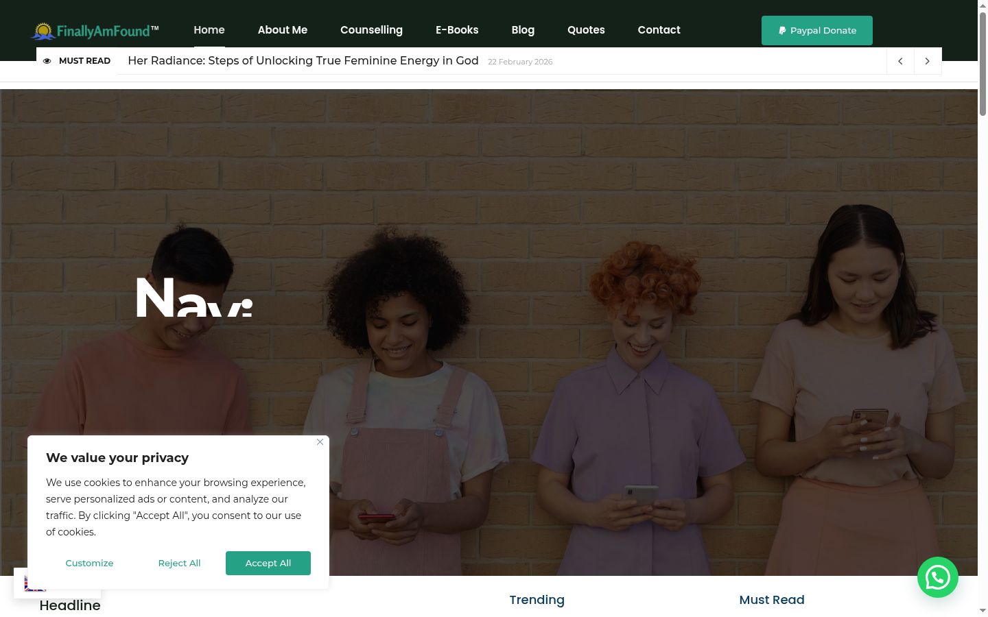 Screenshot del banner di consenso mostrato prima di qualsiasi interazione