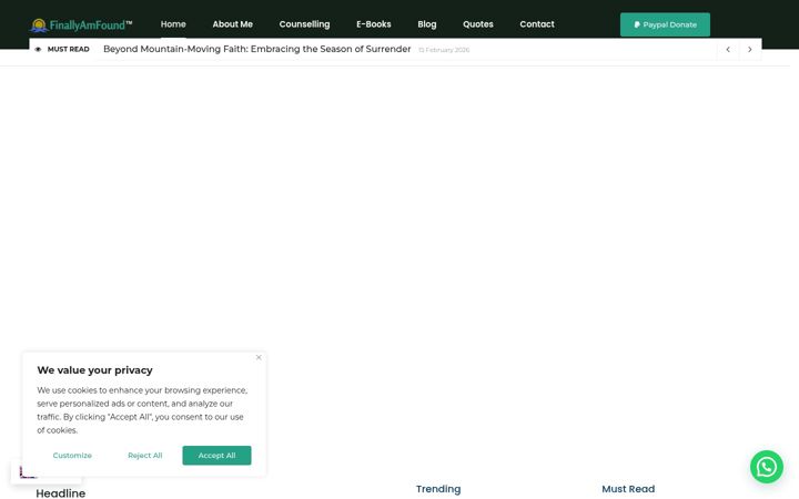 Screenshot of finallyamfound.com