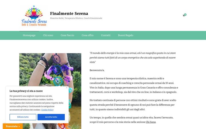 Screenshot of finalmenteserena.com