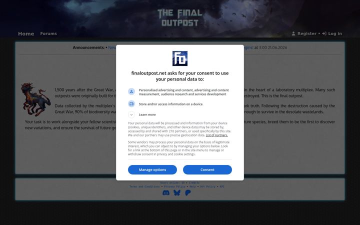 Screenshot of finaloutpost.net
