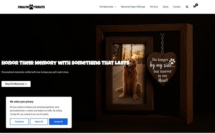 Screenshot of finalpawtribute.com