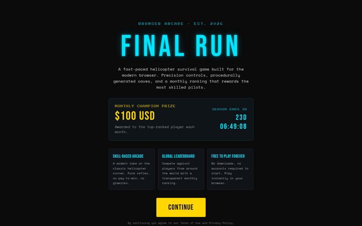 Ekrano kopija finalrun.io
