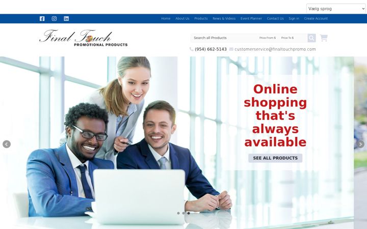 Screenshot of finaltouchpromo.com