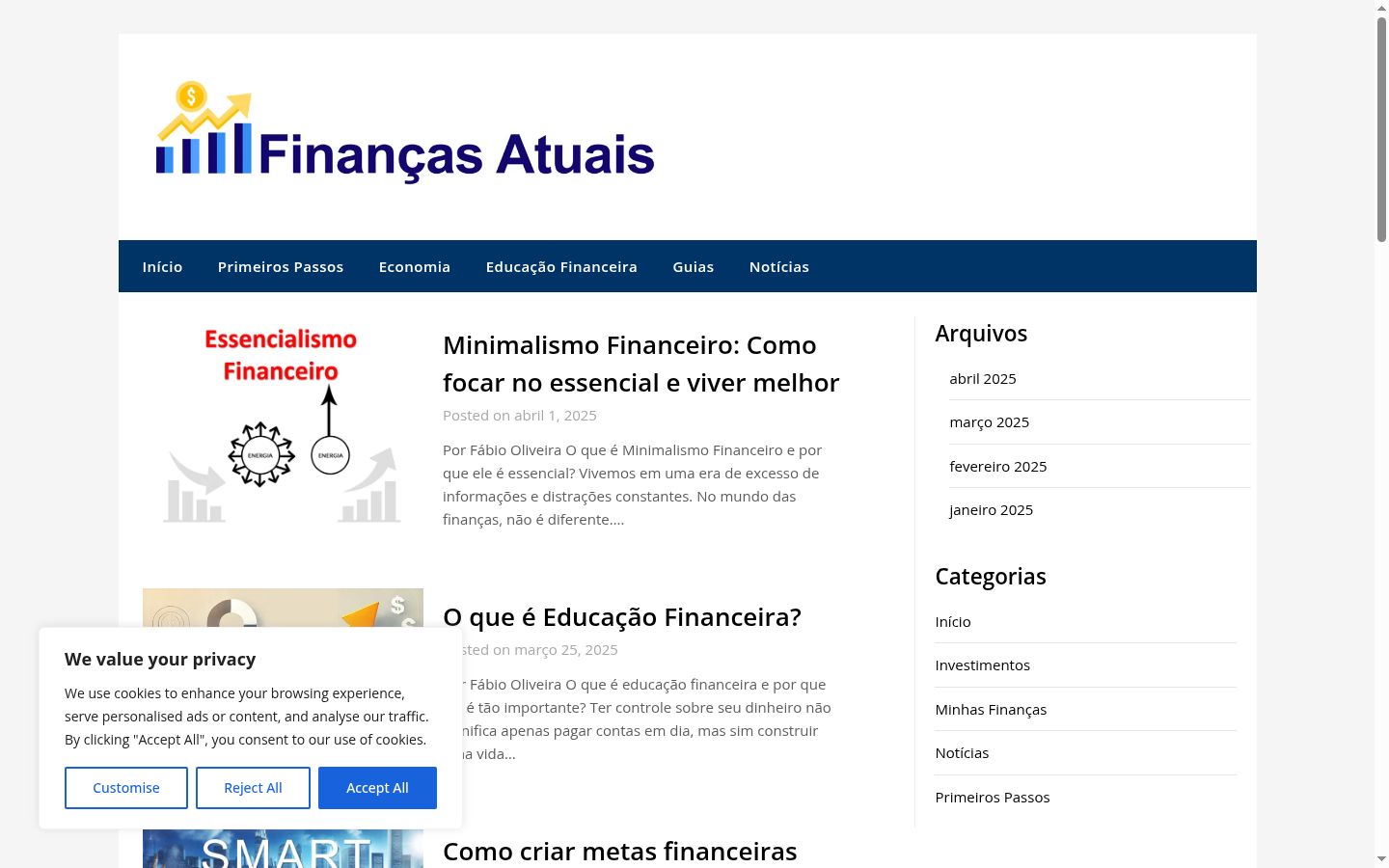 Screenshot del banner di consenso mostrato prima di qualsiasi interazione