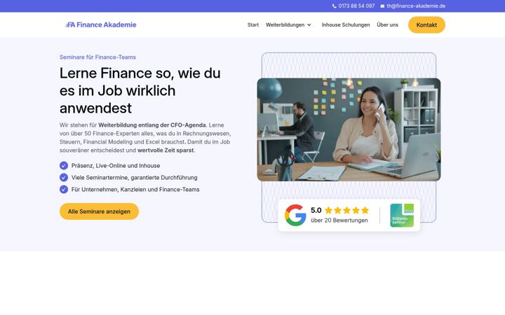 Ekrano kopija finance-akademie.de