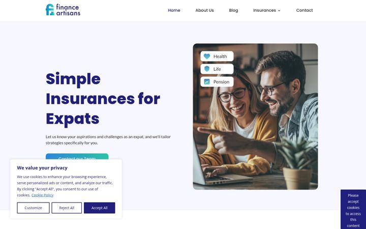 Ekrano kopija finance-artisans.de