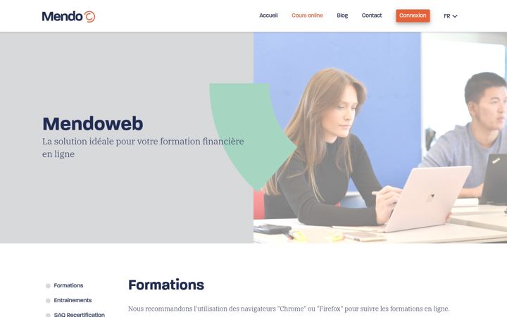Screenshot of finance-elearning.ch