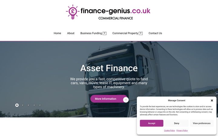 Snímek obrazovky finance-genius.co.uk