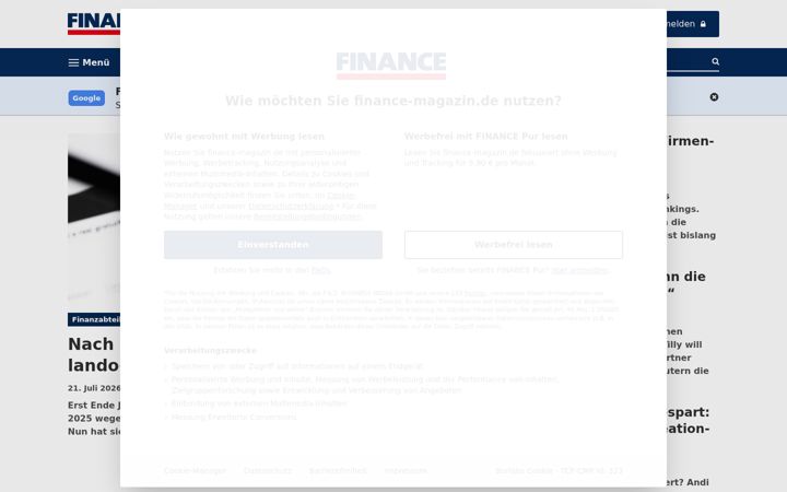 Snímek obrazovky finance-magazin.de