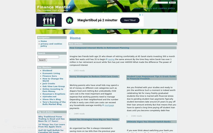 Screenshot of finance-mentor.com