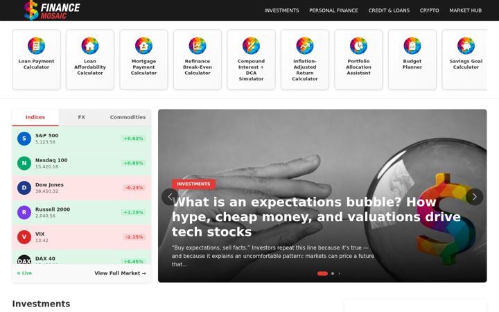 Screenshot of finance-mosaic.com