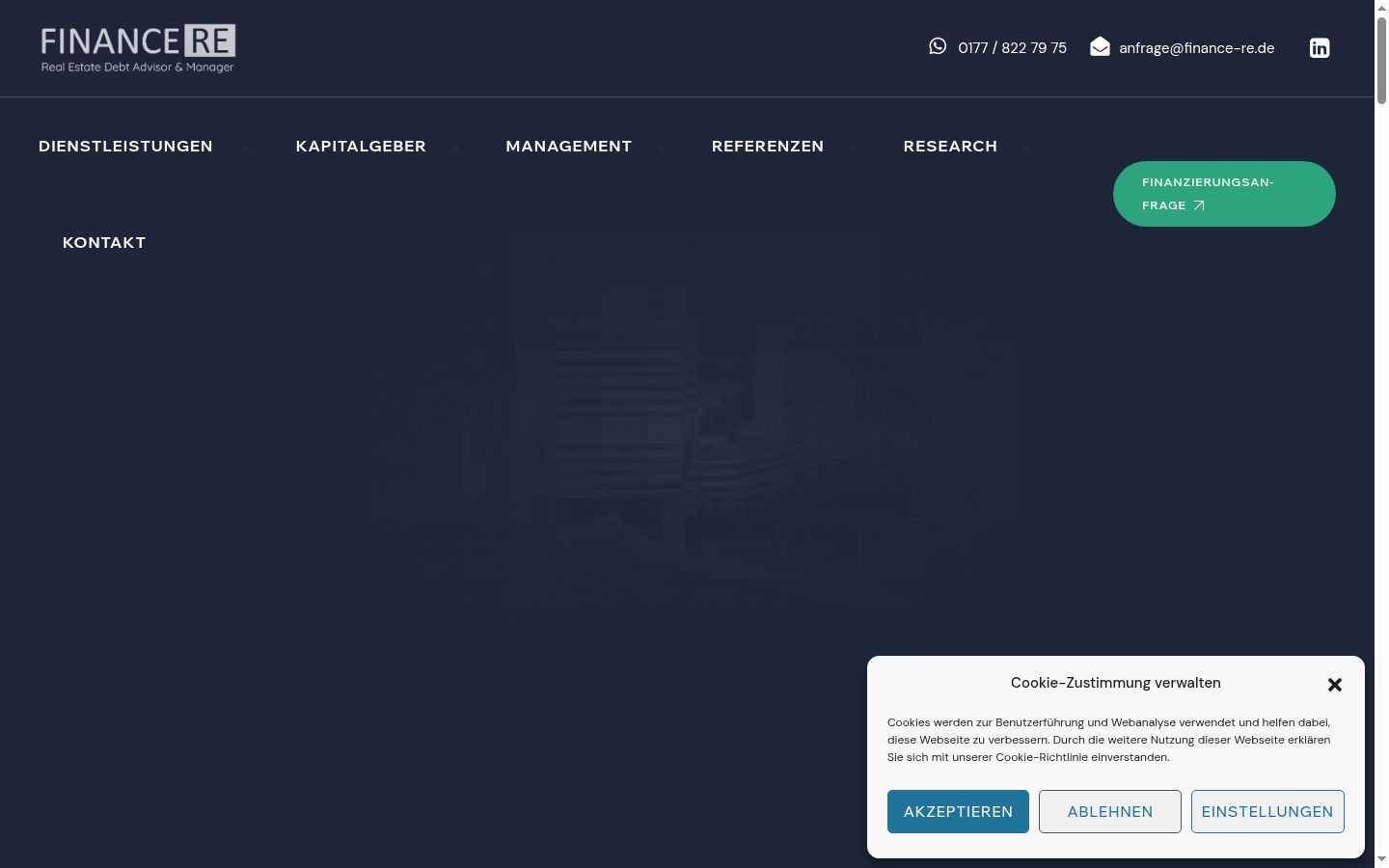 Screenshot of the consent banner shown before any interaction