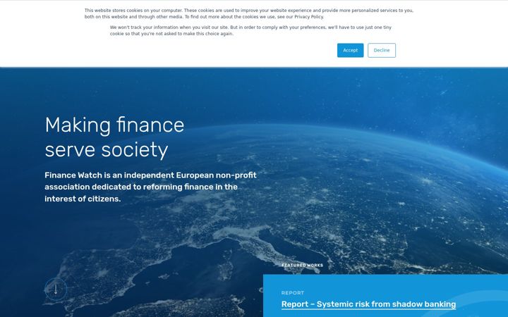 Ekraanipilt saidist finance-watch.org