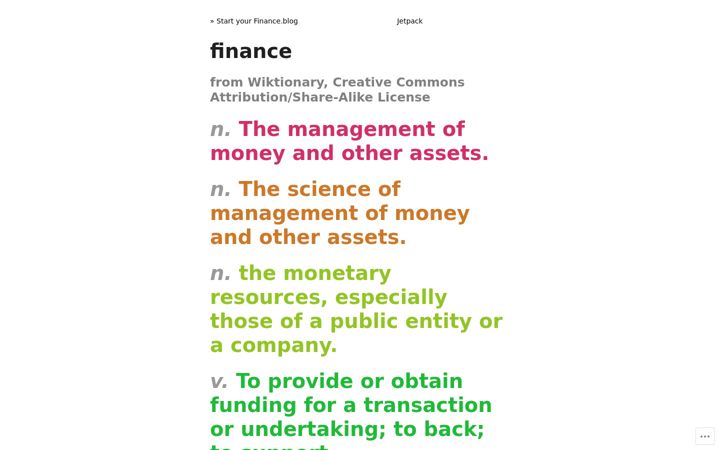 Screenshot of finance.blog