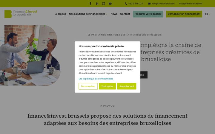 Screenshot of finance.brussels