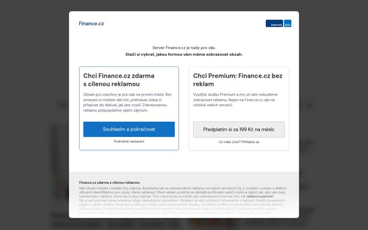 Screenshot of finance.cz