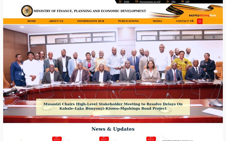 Screenshot of finance.go.ug