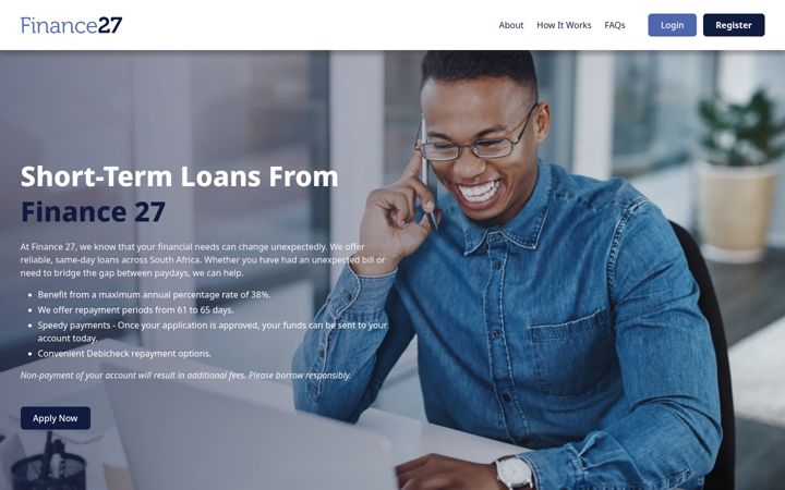 Zrzut ekranu finance27.co.za