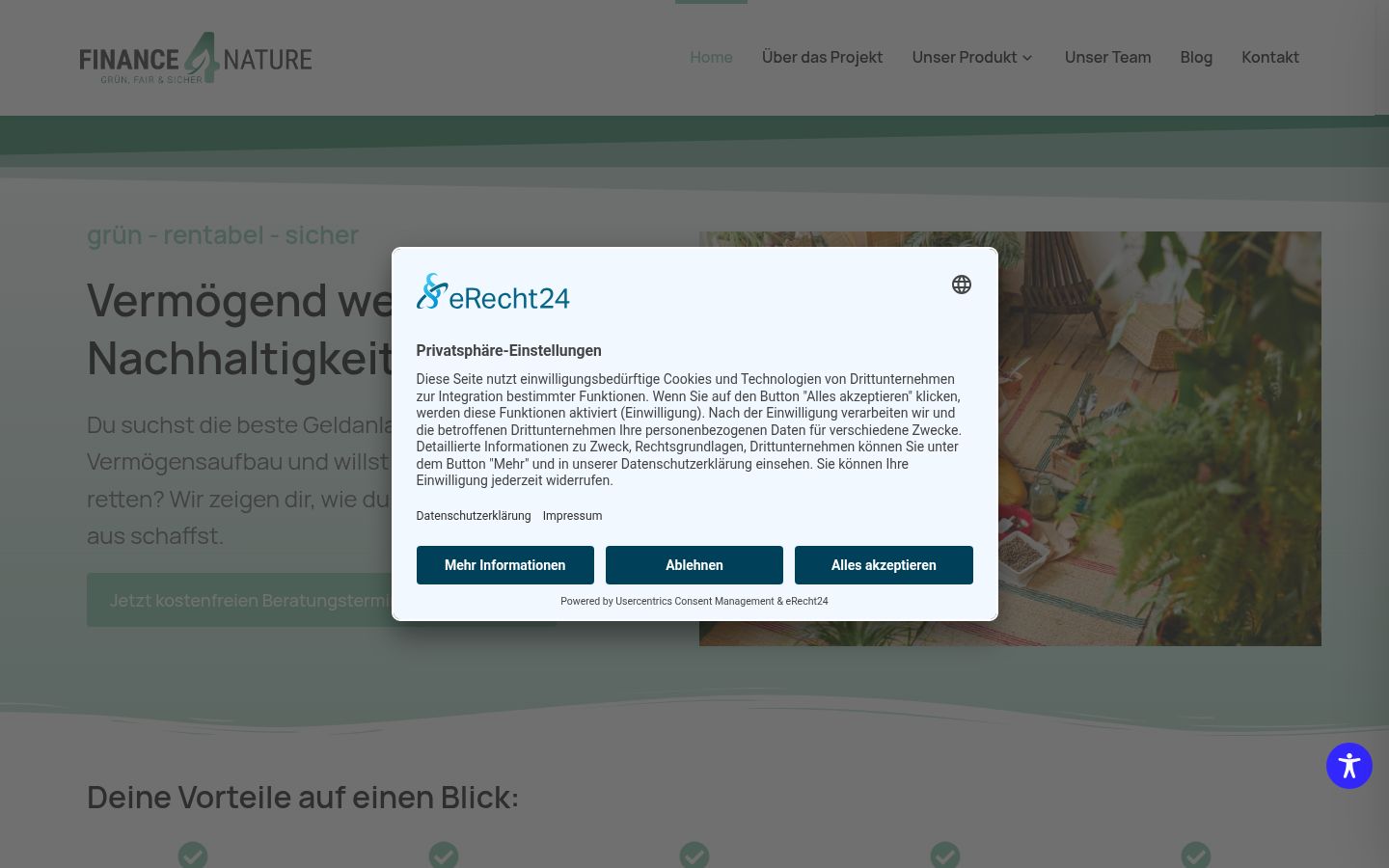 Screenshot del banner di consenso mostrato prima di qualsiasi interazione