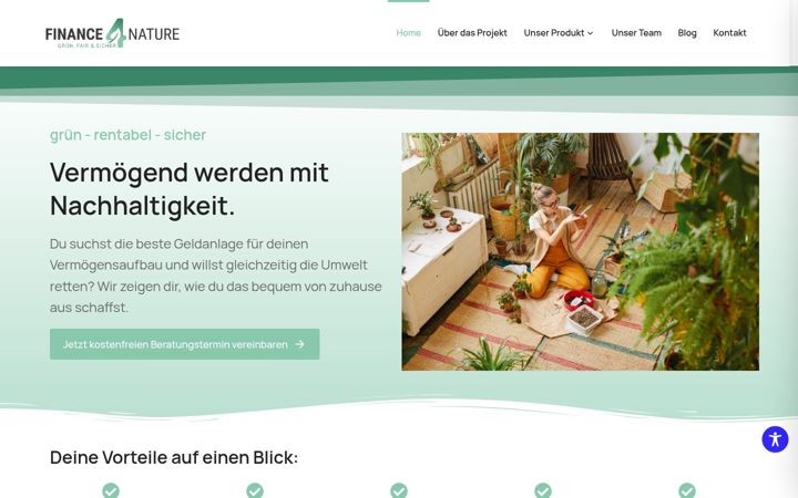 Ekrano kopija finance4nature.de