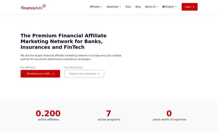 Screenshot of financeads.com