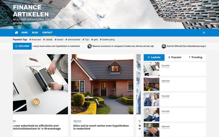 Screenshot of financeartikelen.nl