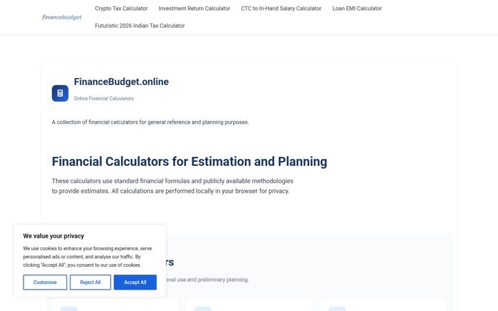 Screenshot of financebudget.online