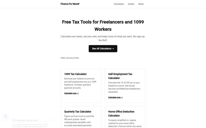 Screenshot of financeformyself.com