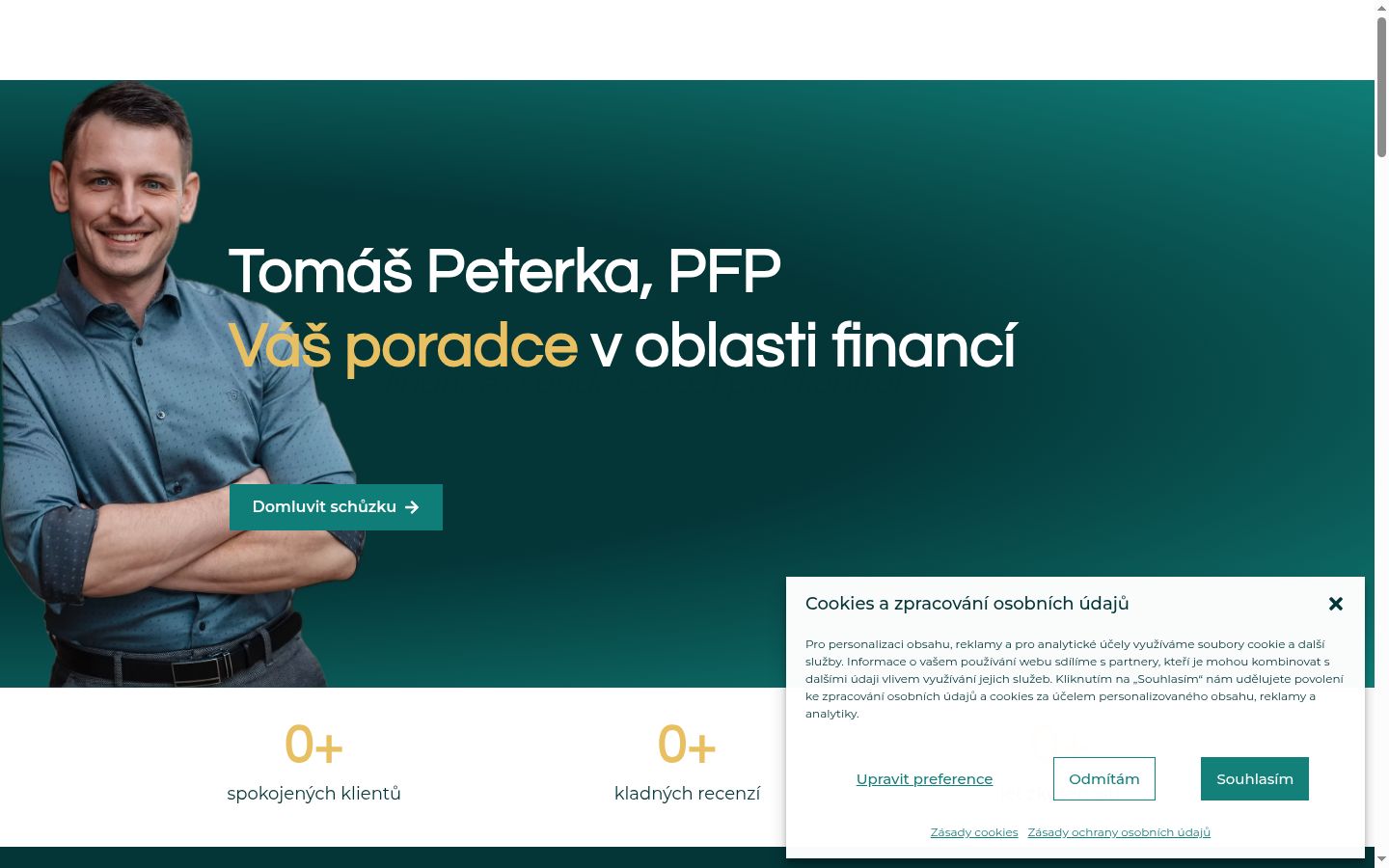 Snímek obrazovky baneru souhlasu zobrazeného před jakoukoli interakcí
