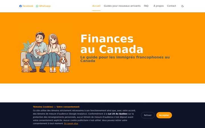 Screenshot of financesaucanada.ca