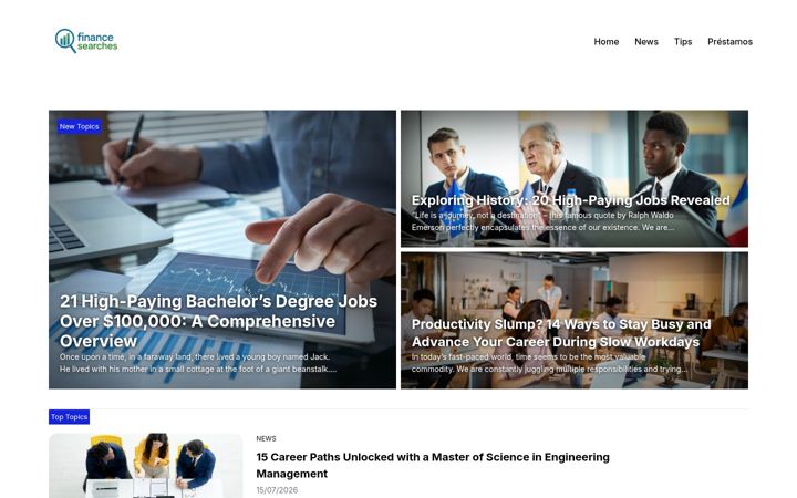 Képernyőkép: financesearches.com