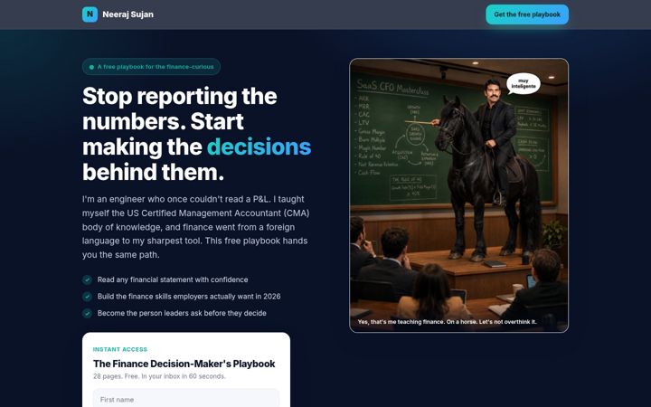Screenshot of financewithneeraj.com