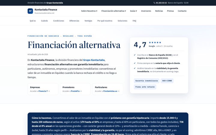 Screenshot of financiacionalternativa.net