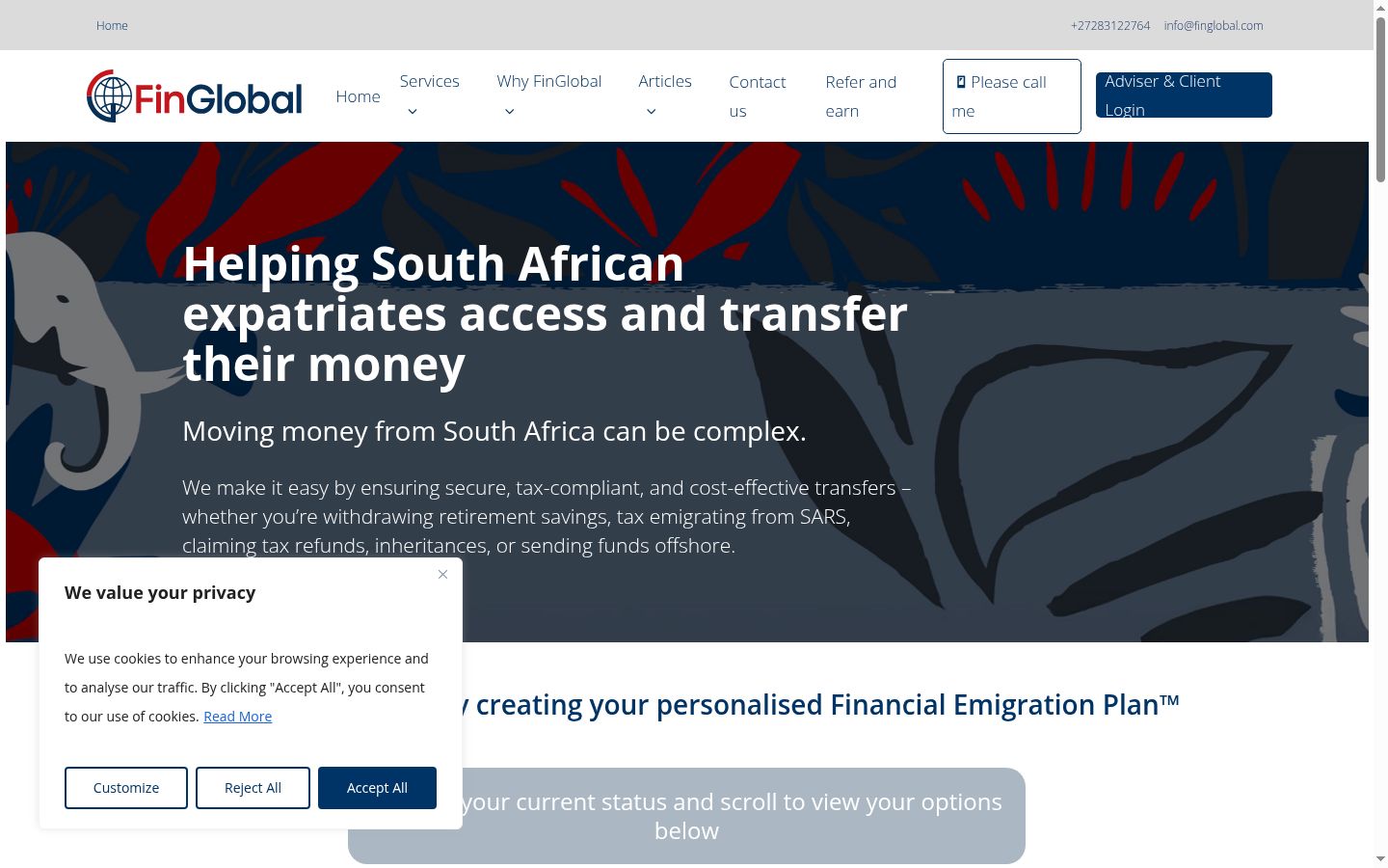 Screenshot of the consent banner shown before any interaction