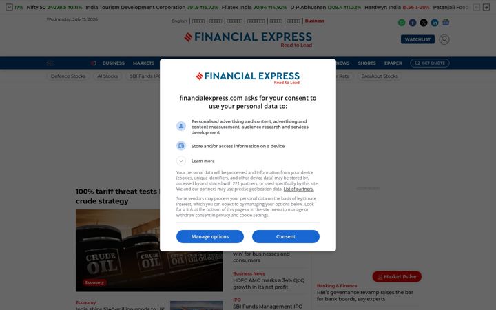 Ekrano kopija financialexpress.com