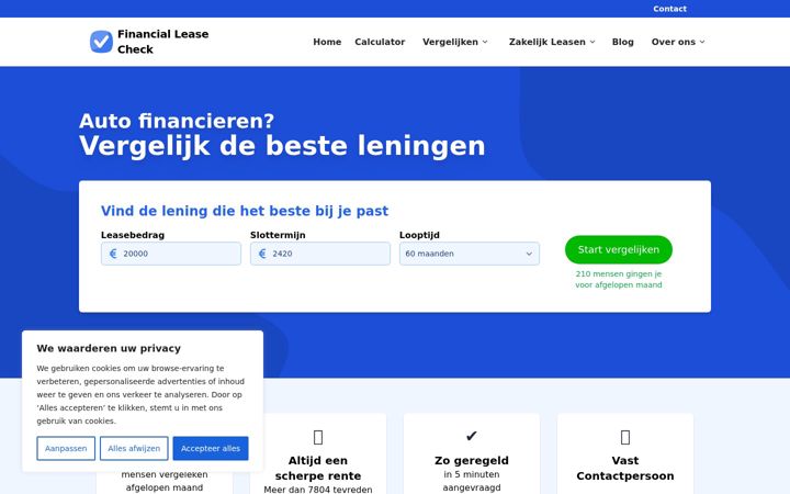Screenshot of financialleasecheck.nl