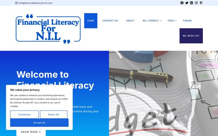 Screenshot of financialliteracyforartists.com