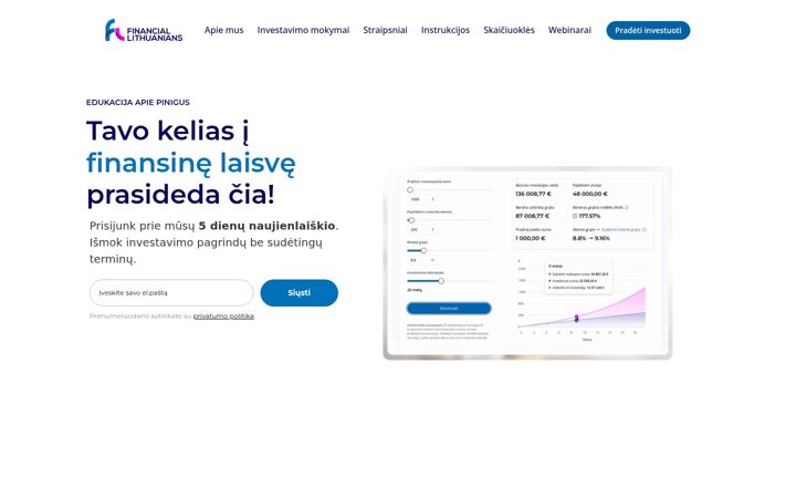 Snímek obrazovky financiallithuanians.lt