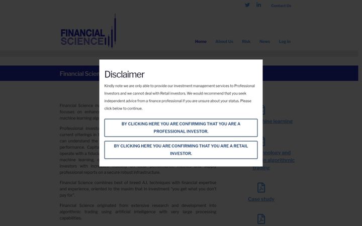 Screenshot of financialscience.co.uk