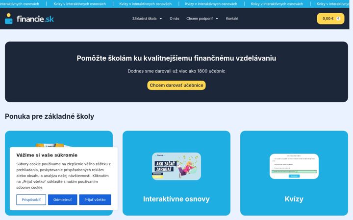 Skærmbillede af financie.sk