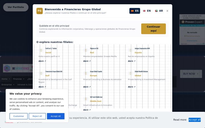 Screenshot of financieragrupoglobal.com
