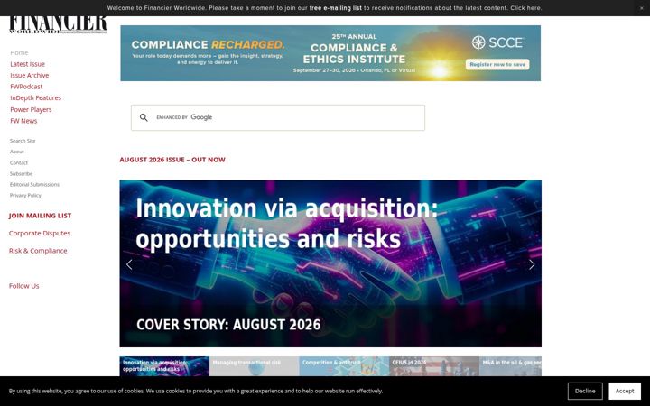 Screenshot of financierworldwide.com