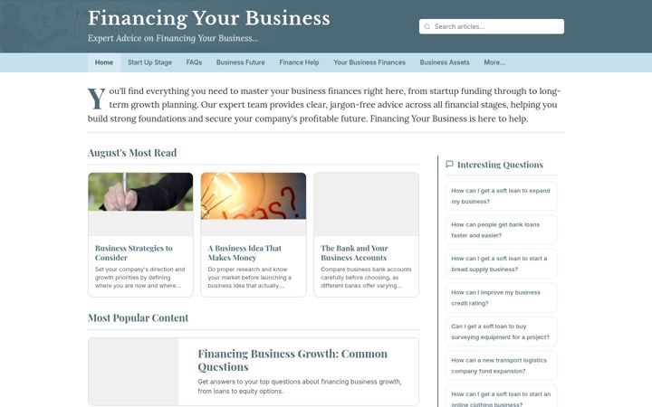 Screenshot of financingyourbusiness.co.uk