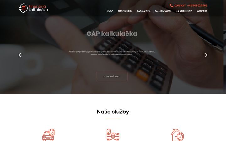 Skærmbillede af financnakalkulacka.sk