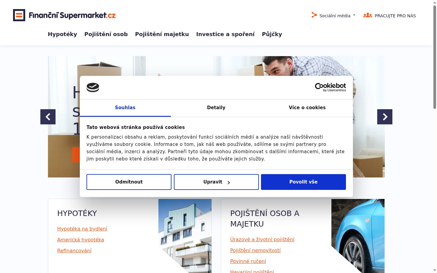 Screenshot of the consent banner shown before any interaction