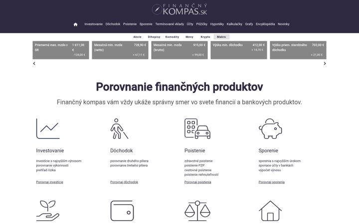 Skærmbillede af financnykompas.sk