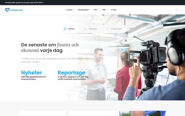 Screenshot of finansbladet.se